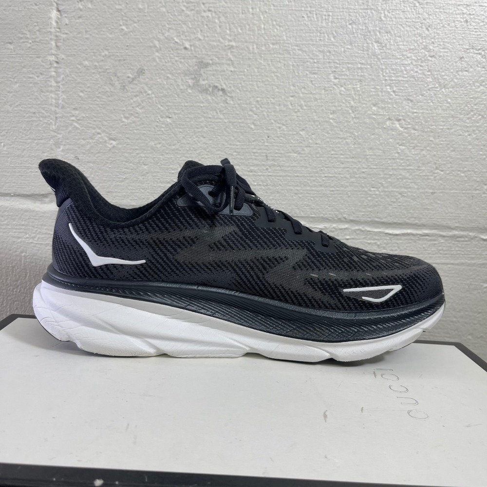 Hoka One One Clifton 9 1127896 BWHT Black White Running Shoes Women's 10 B - Picture 2 of 11